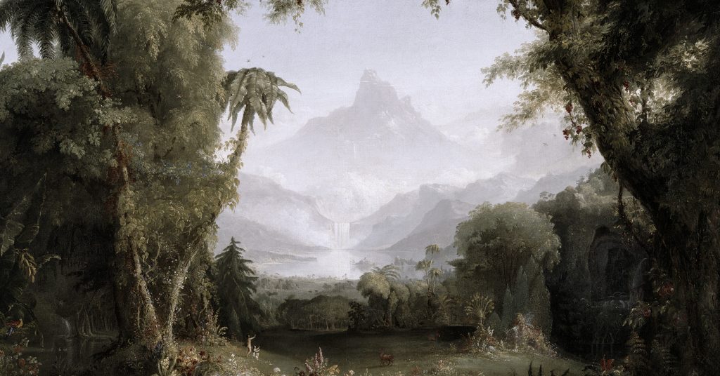 Eden portrayed as a mountain